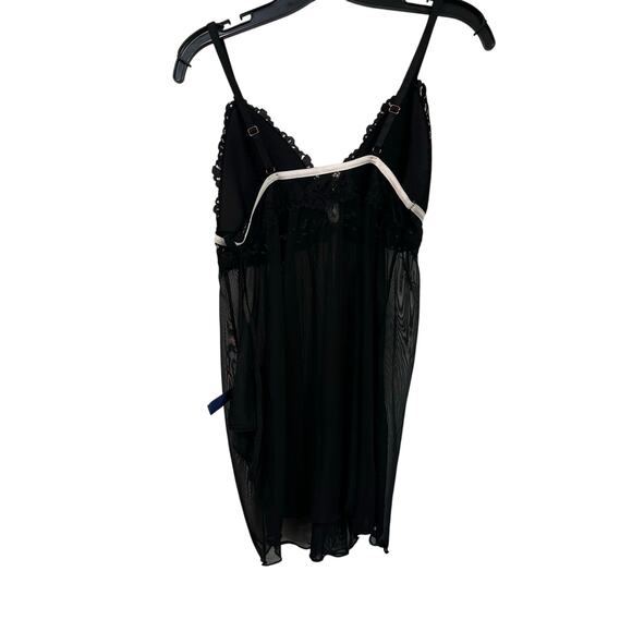 Rachel Rachel Roy Lingerie Set Black Babydoll Teddy + G-String XL NWOT - Picture 2 of 9